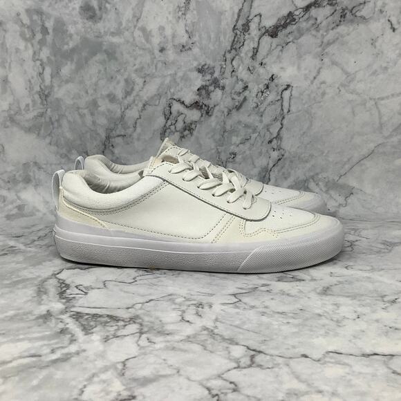 Official Program Sz 8 Off White/White STU-90 Leather Canvas Sneaker P1-27 - Picture 3 of 11